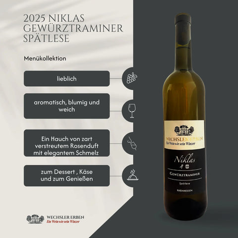 Gewürztraminer Spätlese lieblich-Weingut Wechsler Erben, Osthofen/Rheinhessen